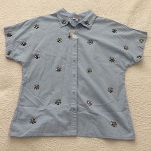 ❤️Dizzy Lizzy button down blue shirt